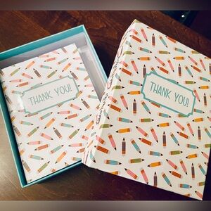 NWT! Set of 20 Thank you cards + envelopes. New in box. Perfect for teachers!